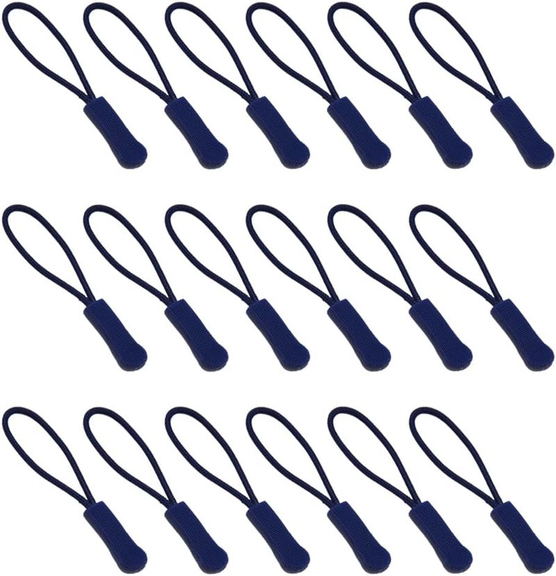Ruidee 50 Pieces Zipper Pulls Zipper Tabs Zipper Pull Cord Extender Replacement Zipper Pulls for Backpacks, Jackets, Luggage, Purses, Handbags（Navy Blue） - Image 1